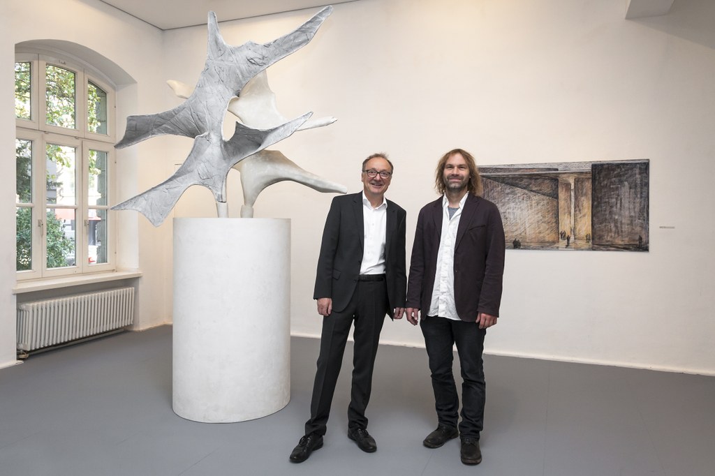 Bildhauer Martin Kleppe (rechts) und Architekt Professor Peter Boem.
