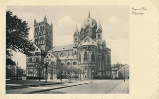 Ansicht der Münsterkirche mit Freithof von Südosten