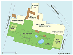 Karte des Botanischen Gartens Neuss